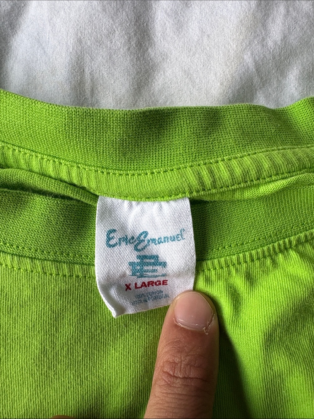 Men’s Eric Emanuel neon green tee size xl - Picture 3 of 6
